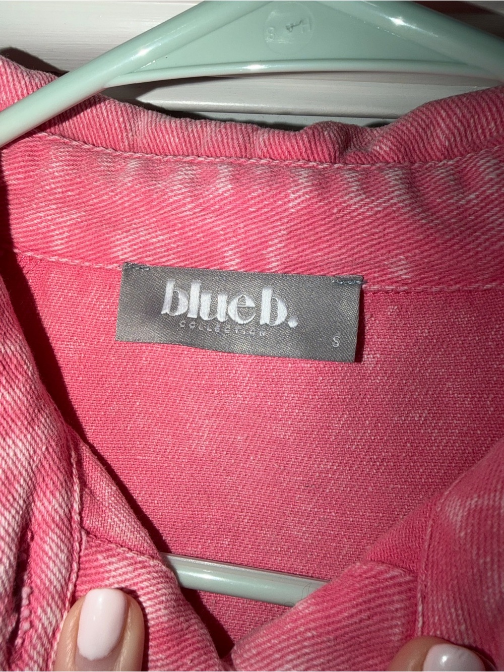 Pink Washed Button-Front Denim Mini Dress - Picture 3 of 3